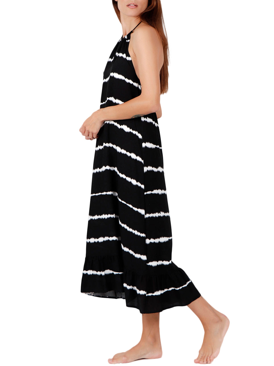 Robe longue estivale sans manches Tie And Dye Admas
