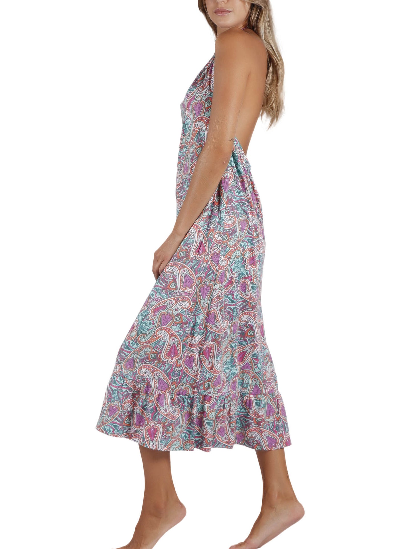 Robe longue estivale dos nu Cachemire Admas
