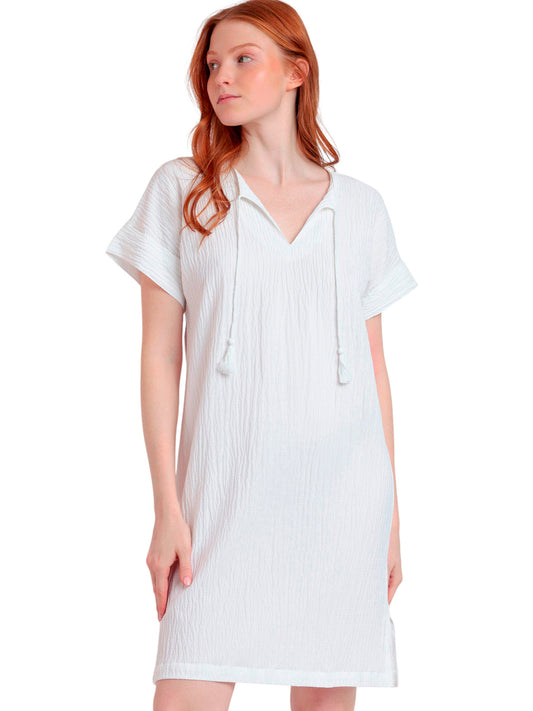 Robe estivale manches courtes Linen Style Admas
