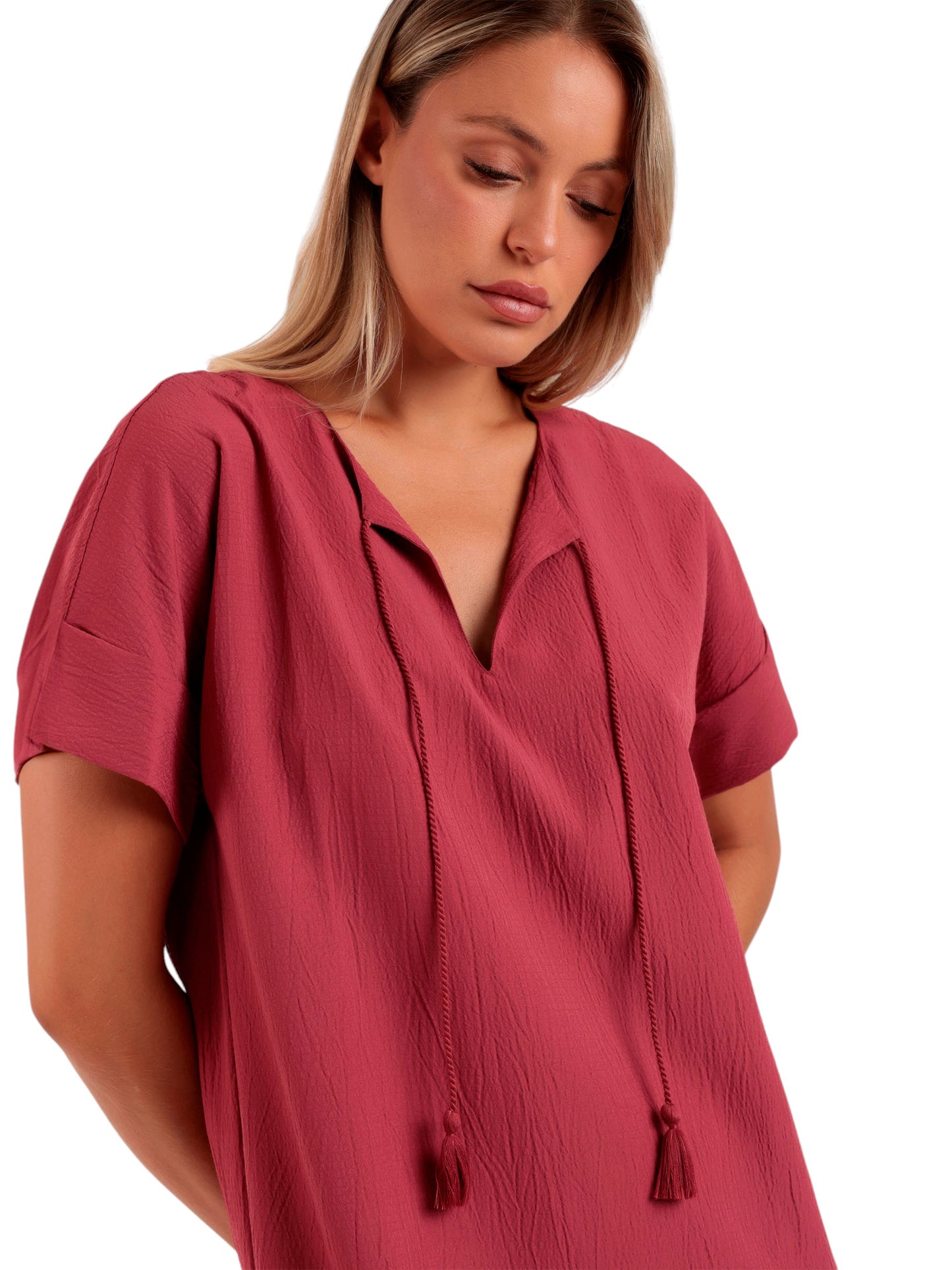 Robe estivale manches courtes Linen Style Admas