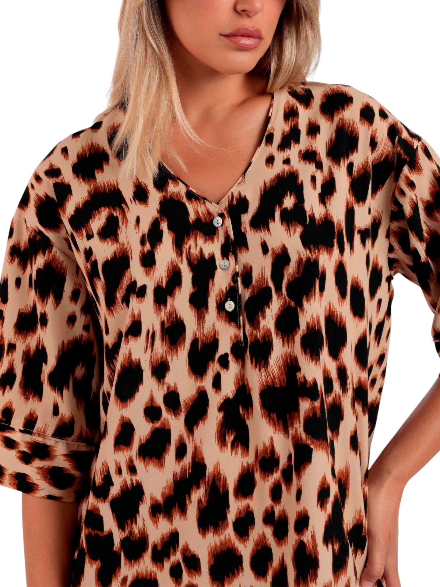 Tunique de plage demi-manches Big Skin Admas