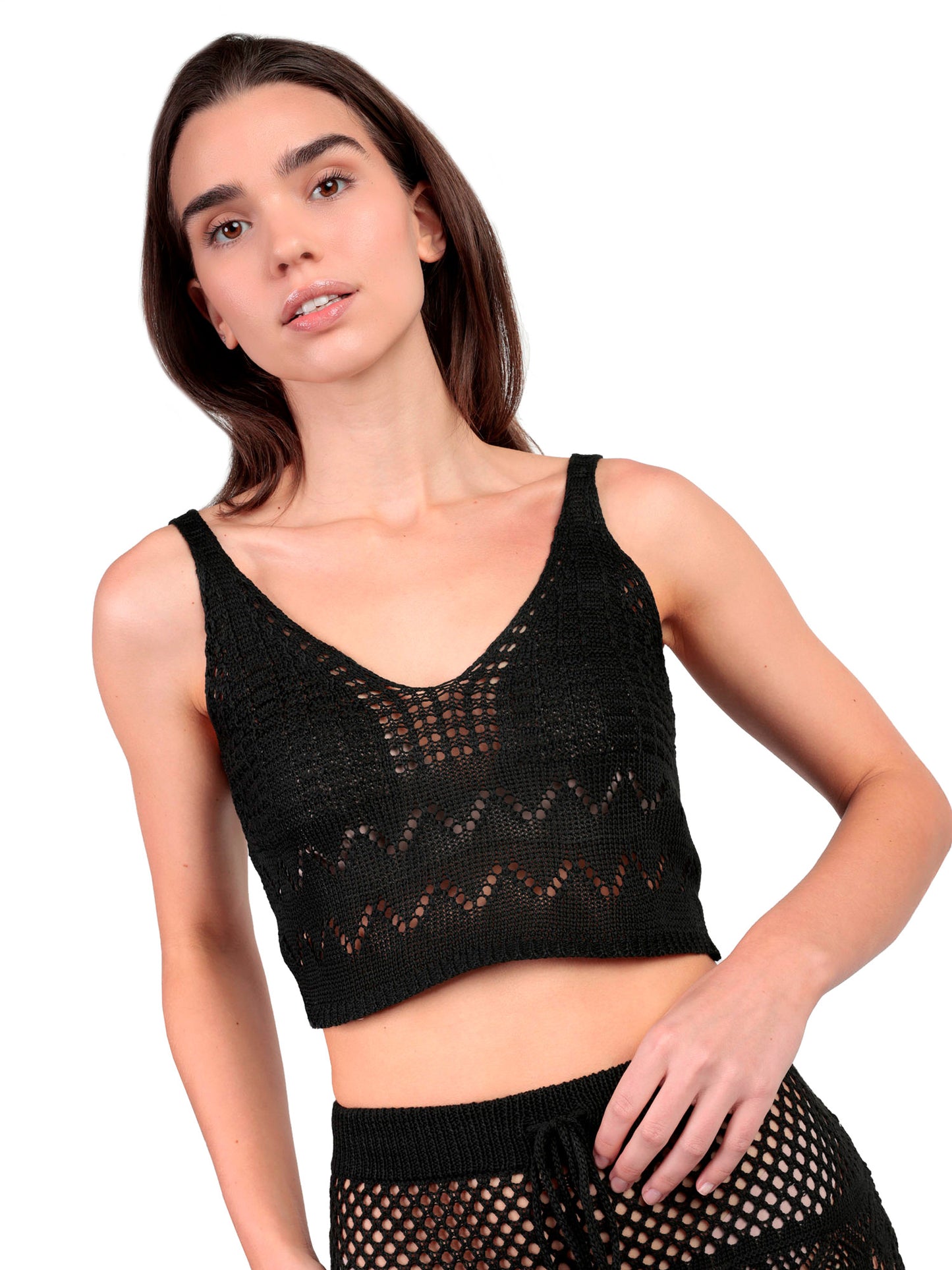 Ensemble de plage crochet top et jupe courte Total Look Admas