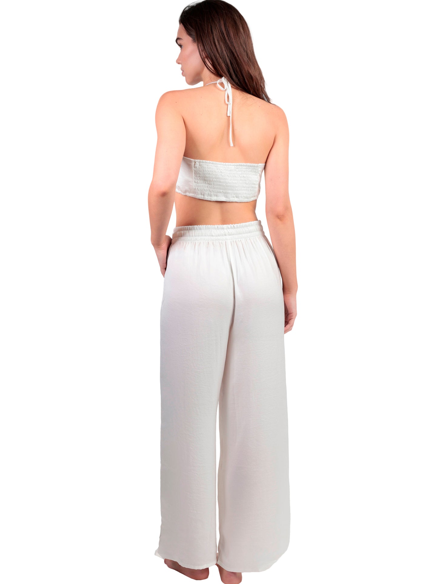 Ensemble estival satin top et pantalon Satinee Beach Admas