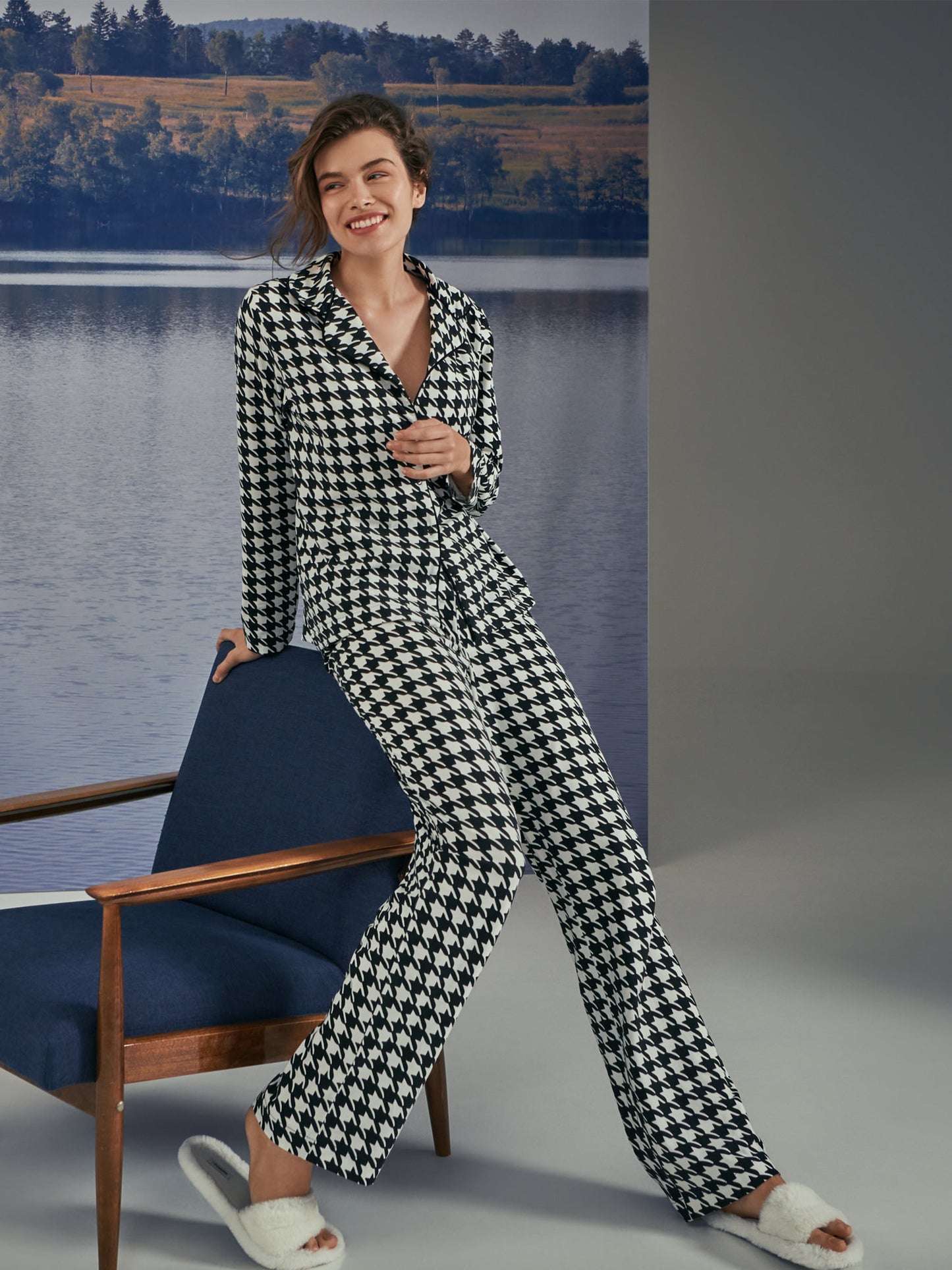 Haut pyjama chemise manches longues Mia Lisca