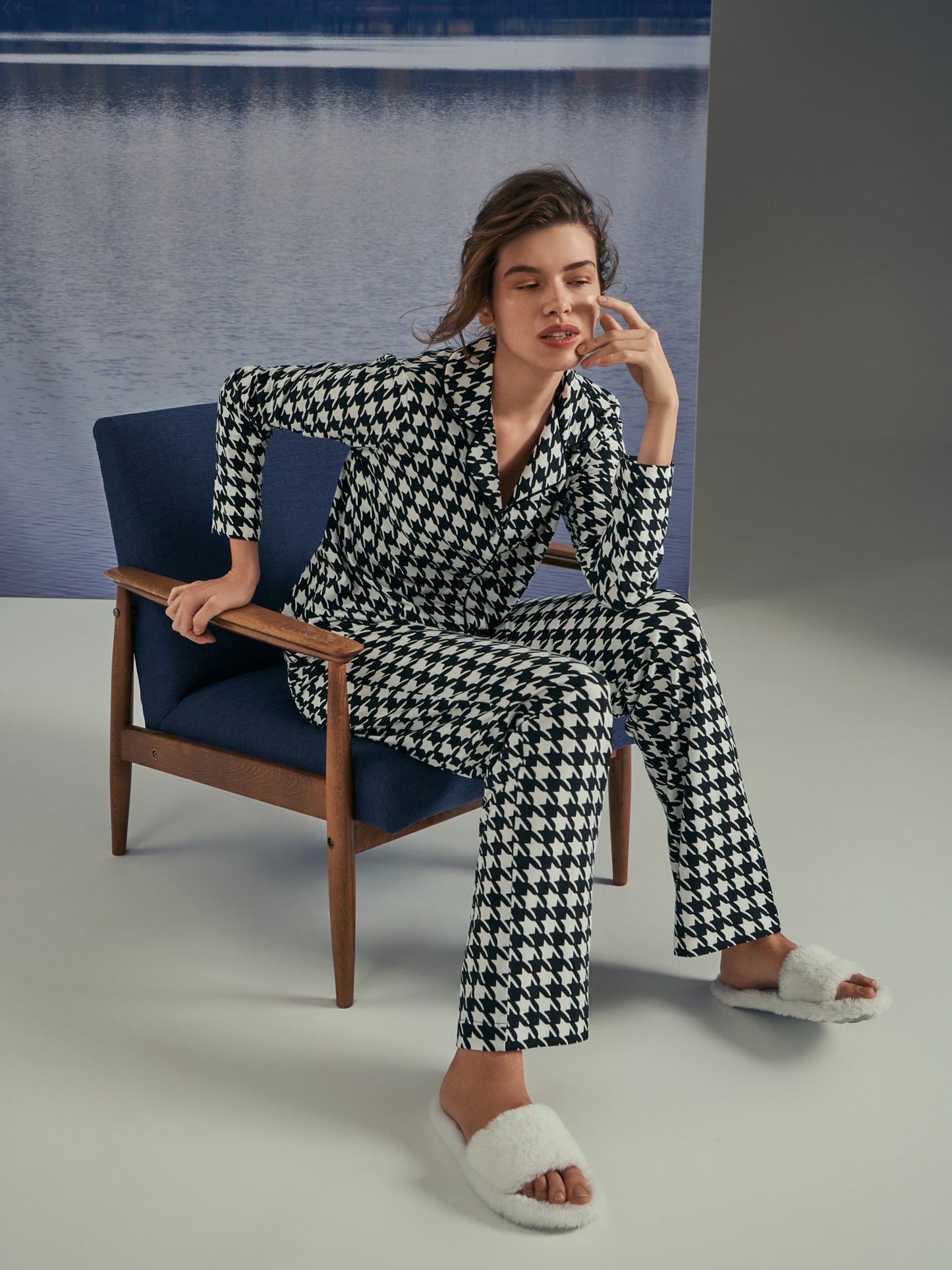 Haut pyjama chemise manches longues Mia Lisca