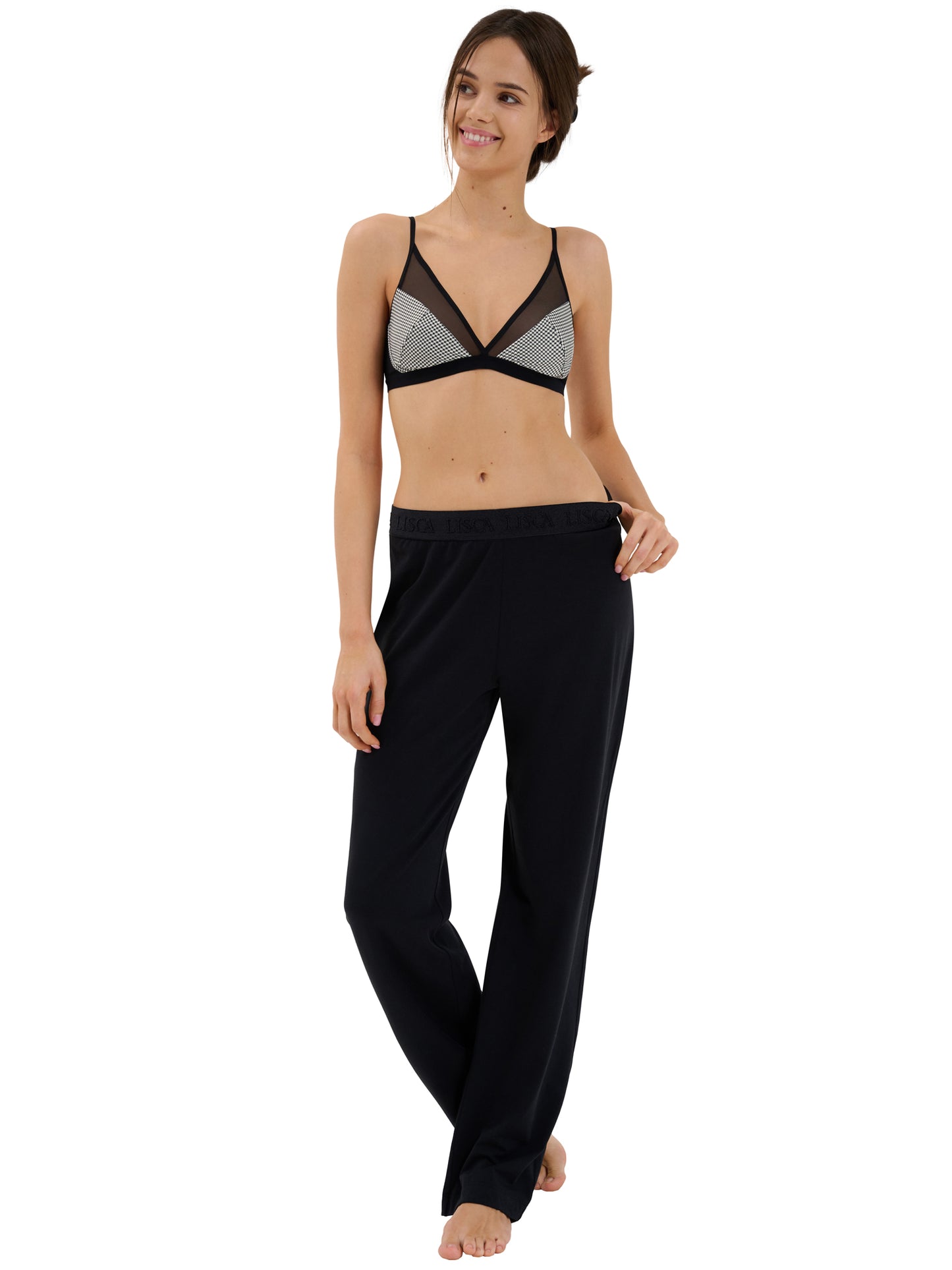 Bas pyjama pantalon long Mia Lisca Noir