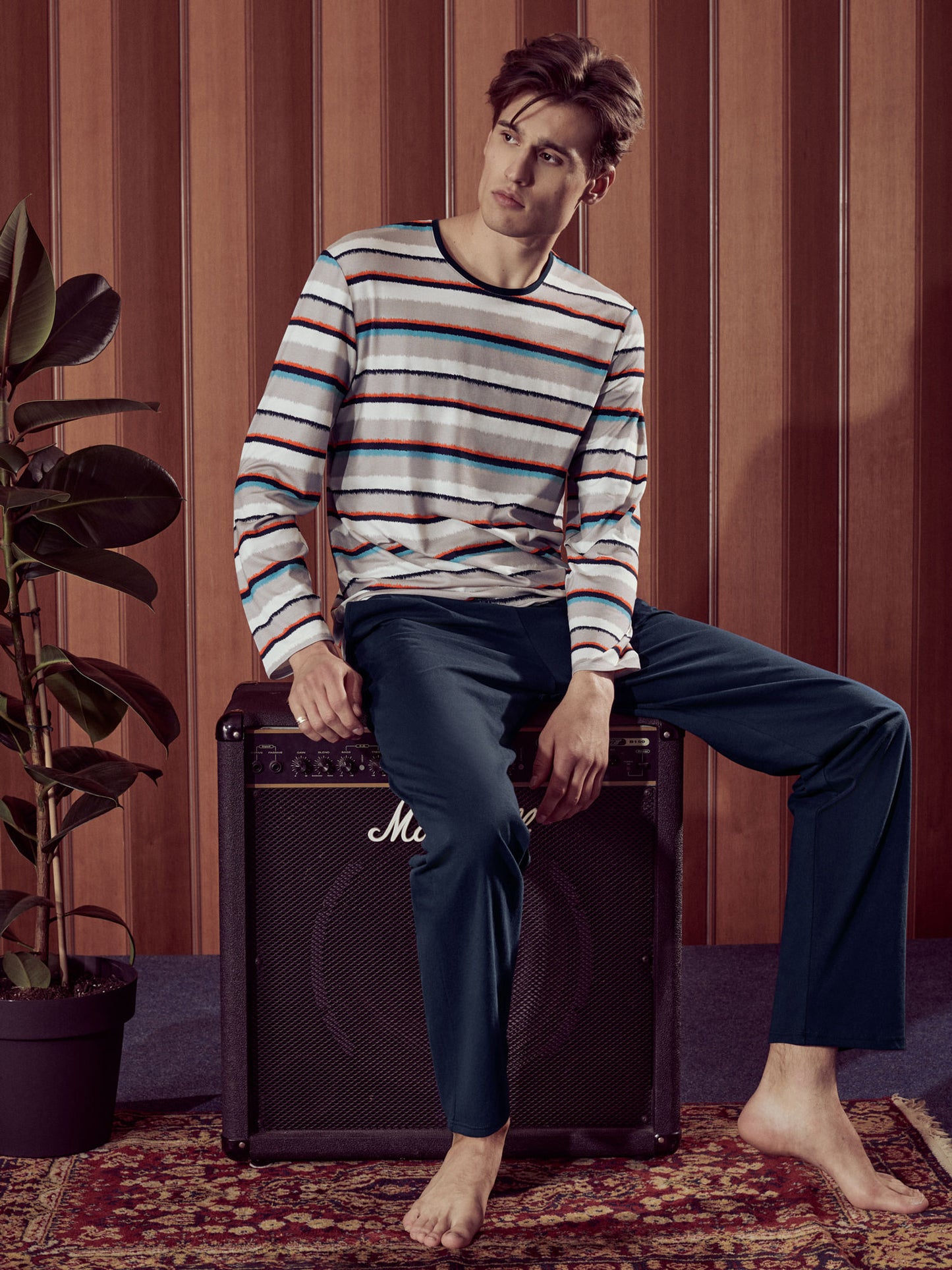 Pyjama tenue d'intérieur pantalon top manches longues Mars Lisca Men