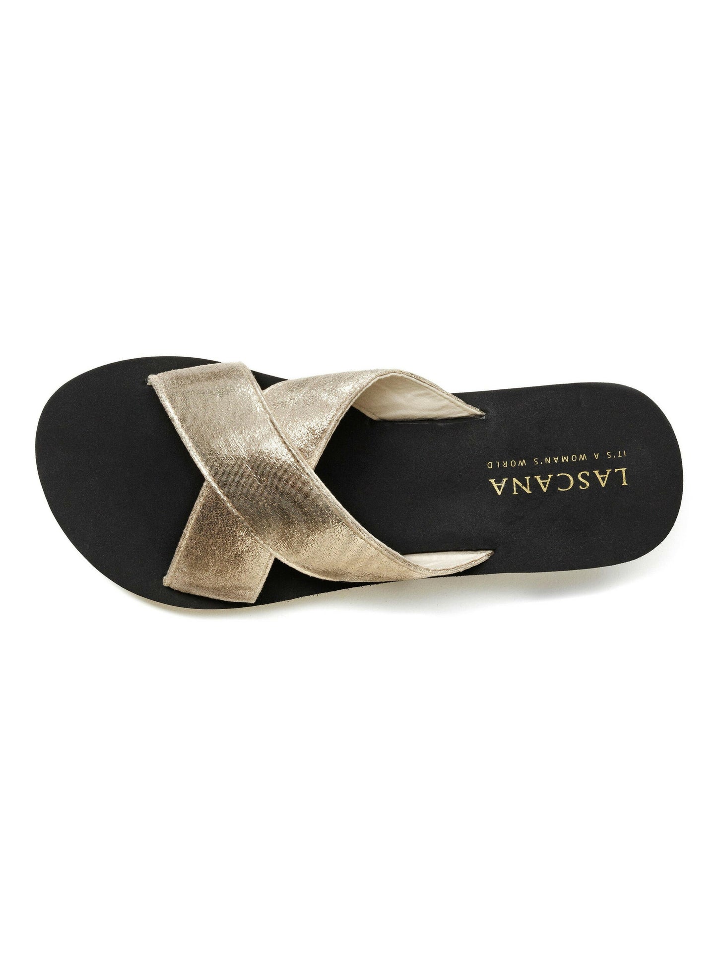 Sandales d'été semelles compensées Metallic noir Lascana