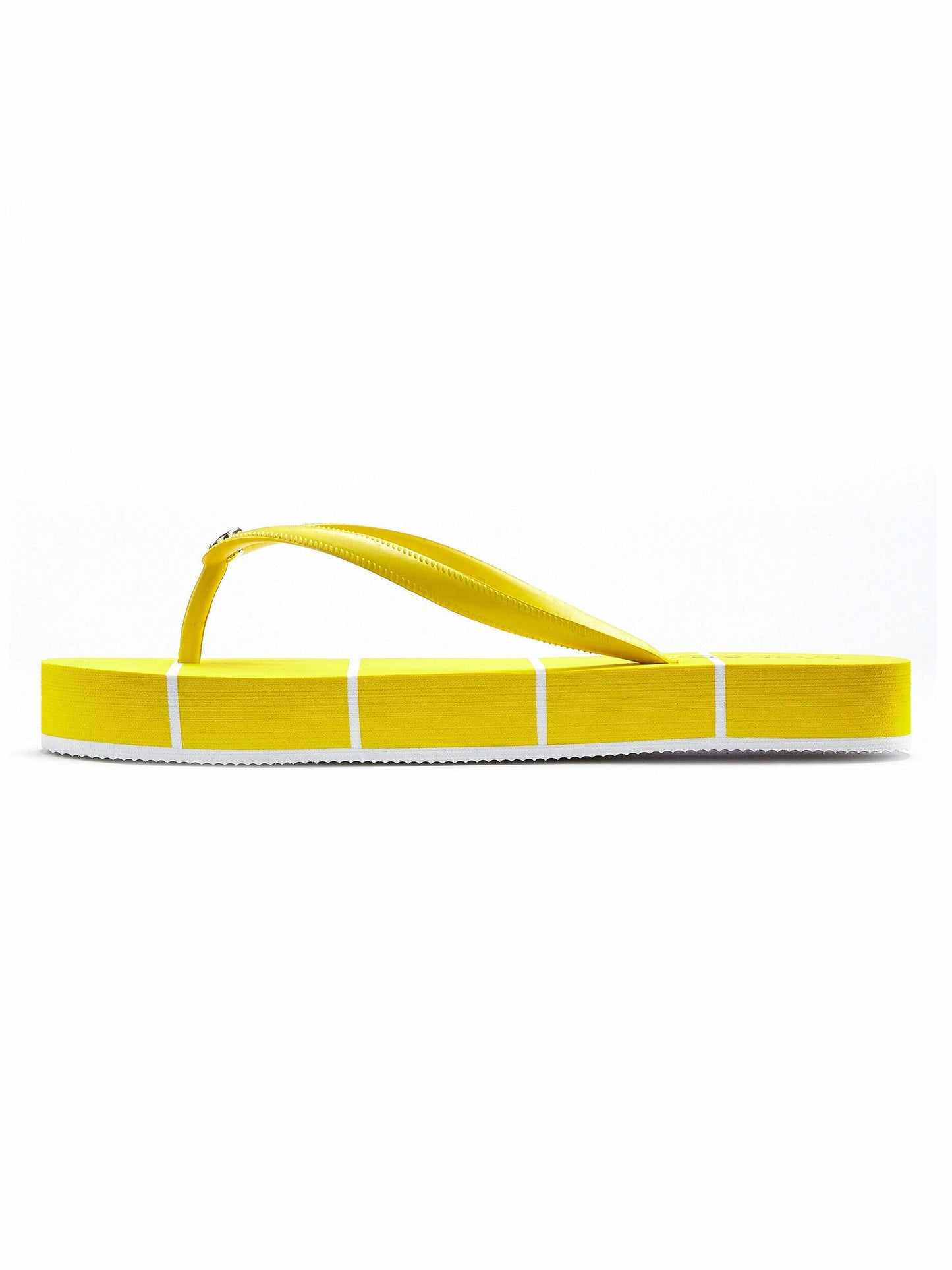 Tongs plage rayées jaune Lascana