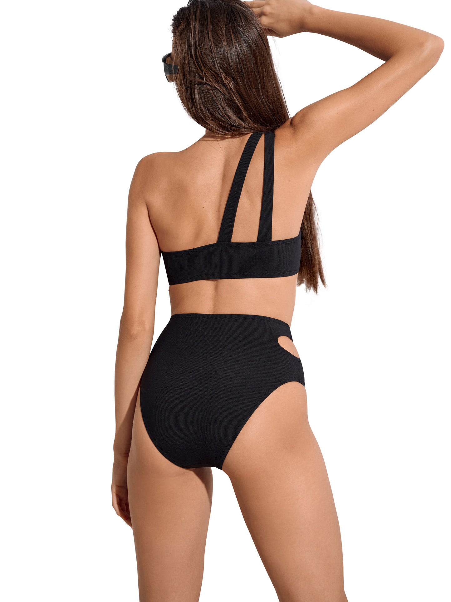 Bas maillot slip de bain asymétrique échancré taille haute Normandie Lisca