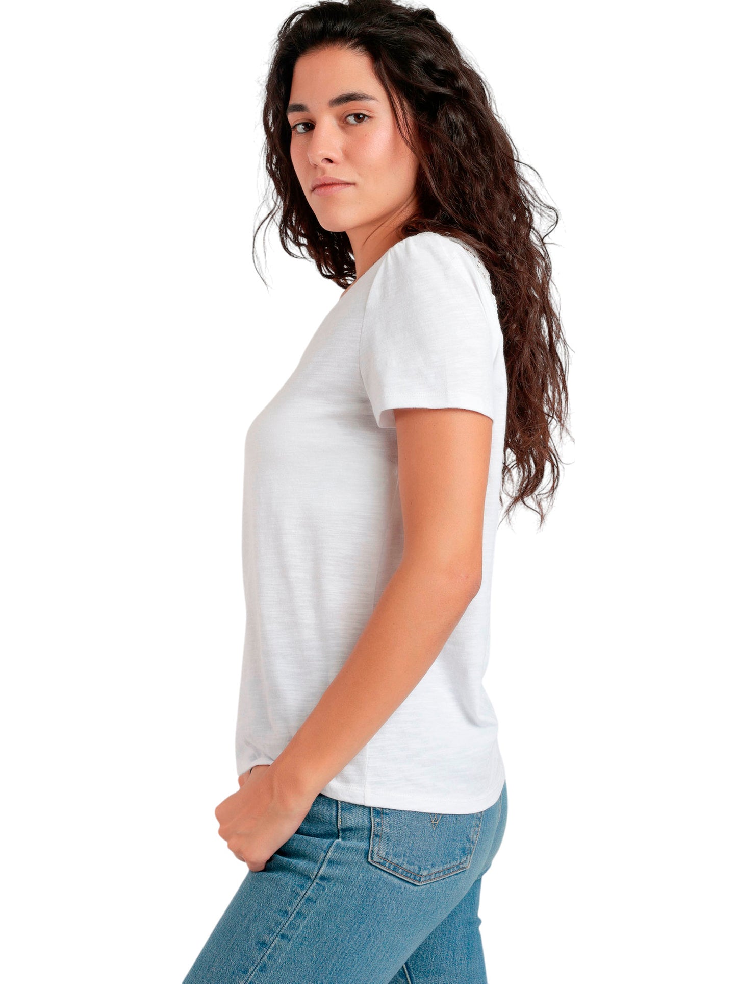 T-shirt à manches courtes dos orné GUIPUR Admas