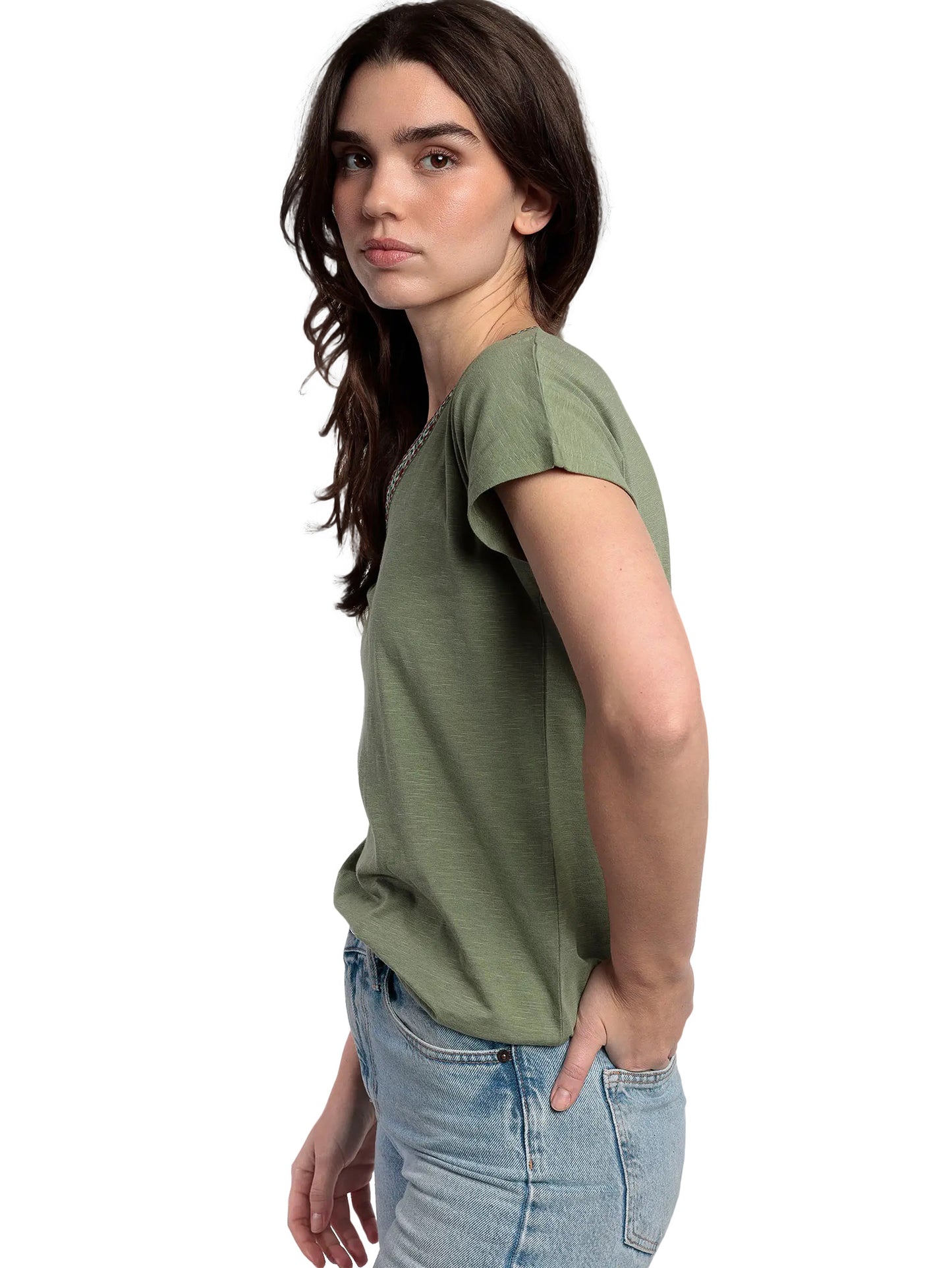 T-shirt manches courtes col V Mexico Admas