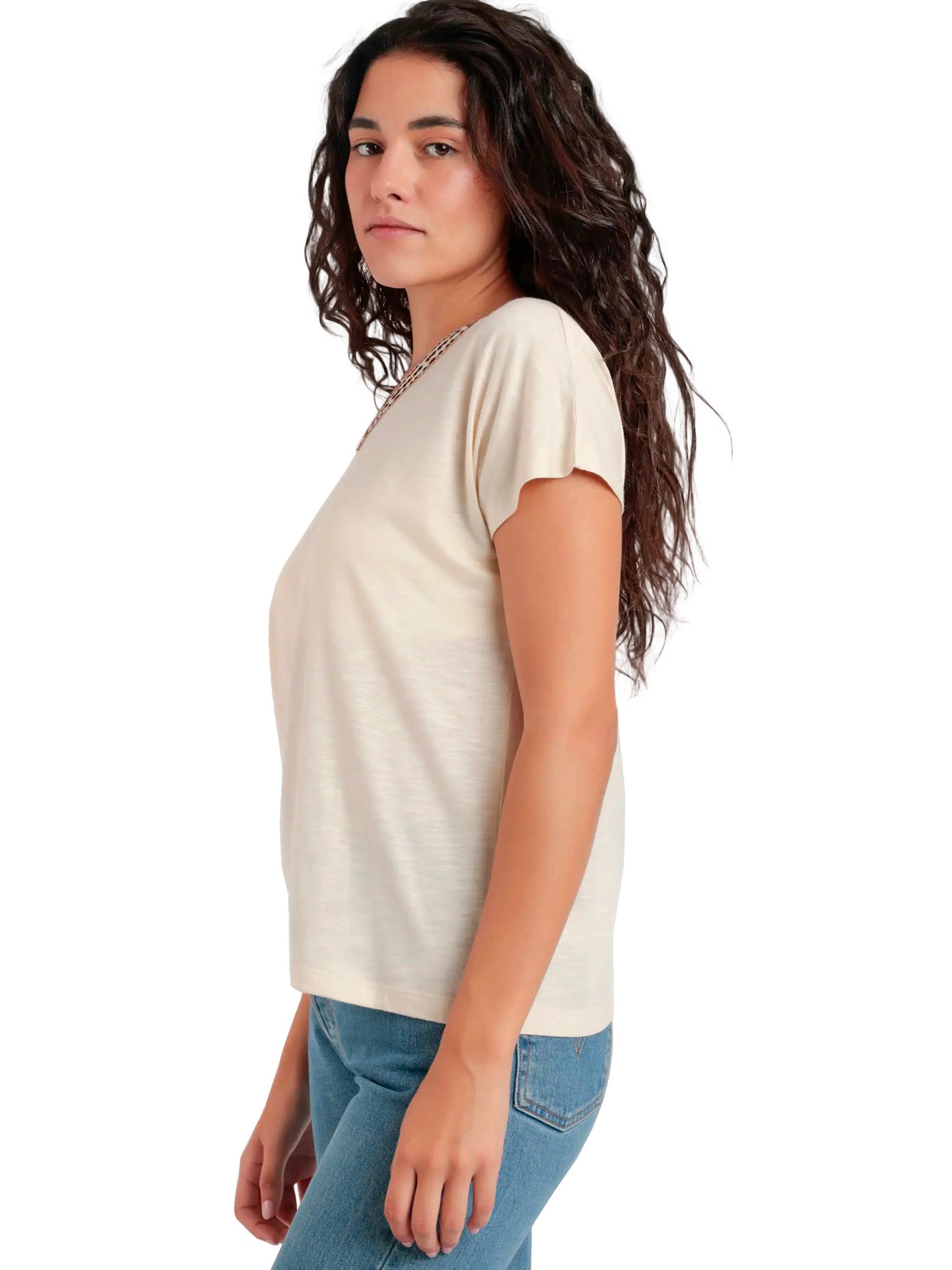 T-shirt manches courtes col V Mexico Admas