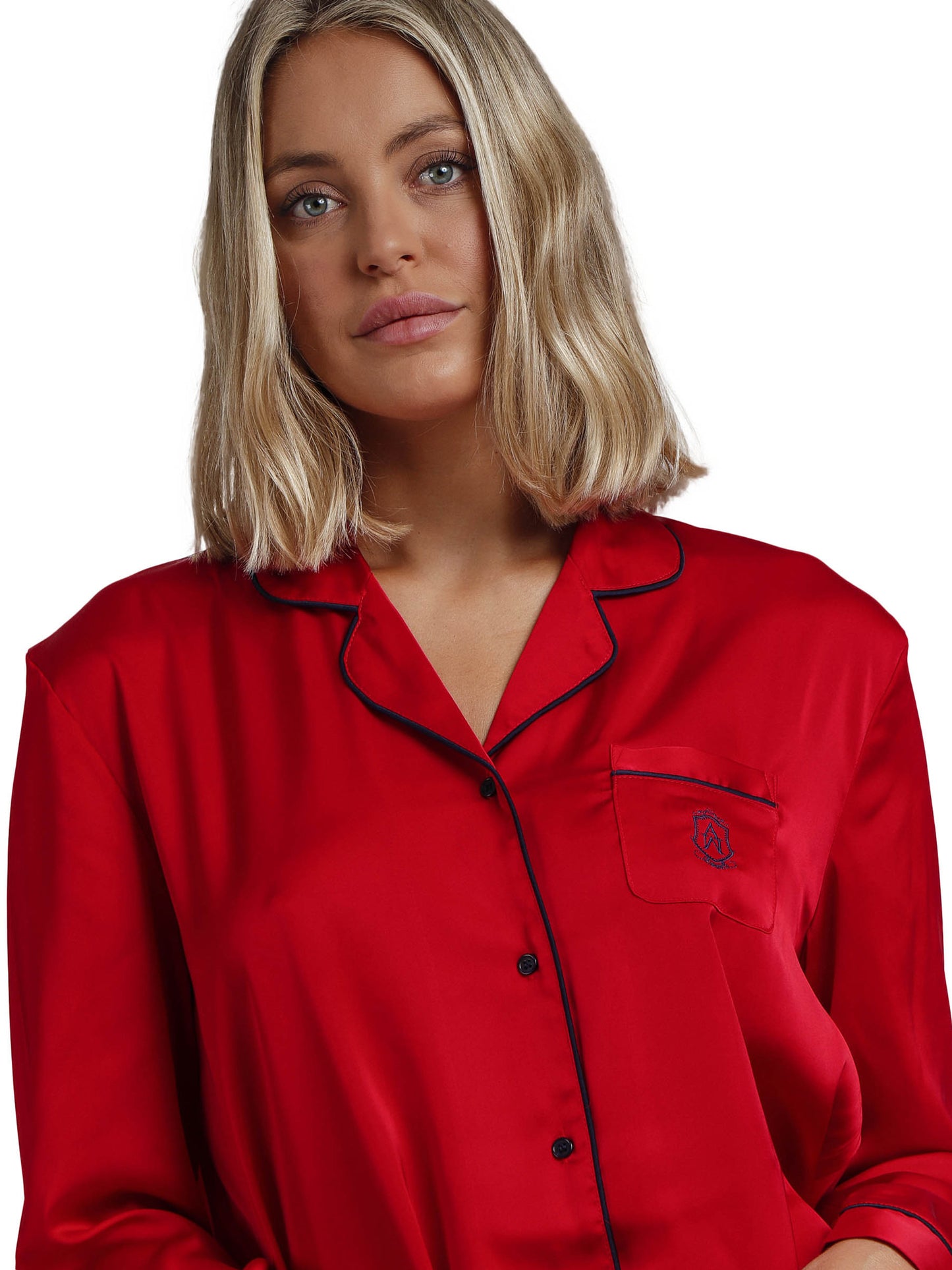 Pyjama satin tenue d'intérieur chemise et pantalon Classic Admas