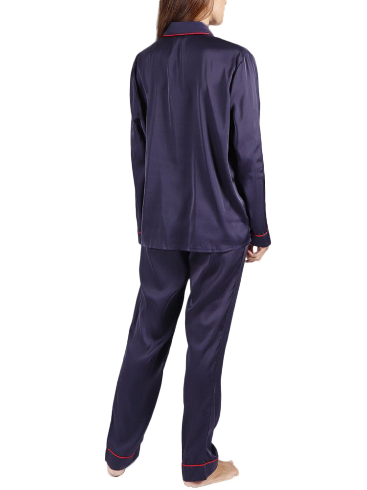 Pyjama satin tenue d'intérieur chemise et pantalon Classic Admas