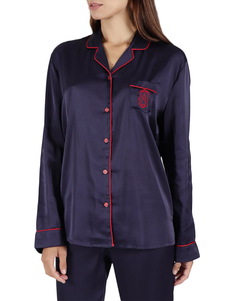 Pyjama satin tenue d'intérieur chemise et pantalon Classic Admas