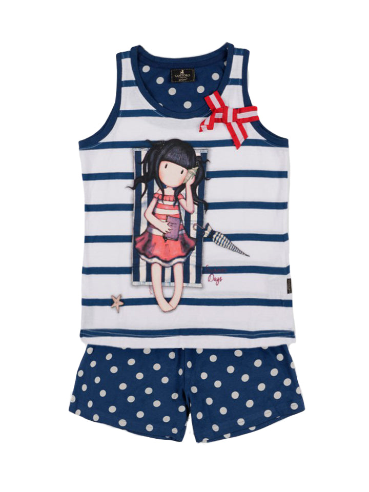 Pyjama short débardeur Summer Days Santoro marine Admas