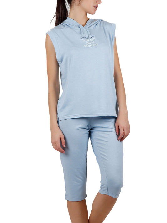 Tenue d'intérieur pyjama leggings débardeur à capuche The Silence Admas