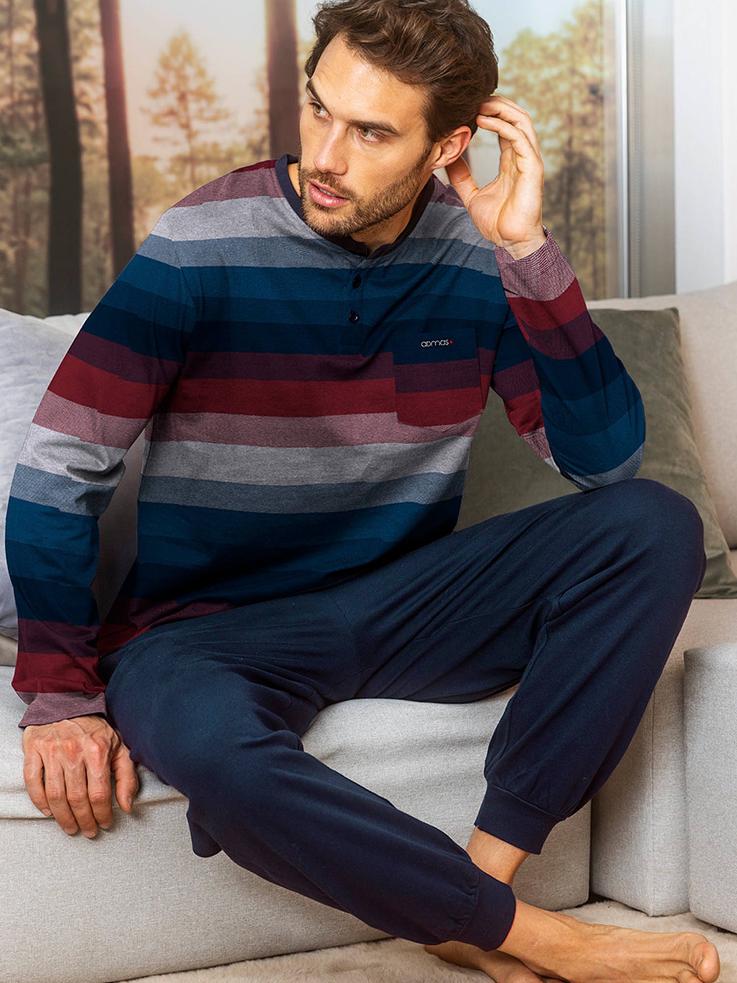 Pyjama tenue d'intérieur pantalon et haut Rayas Sleeper Admas