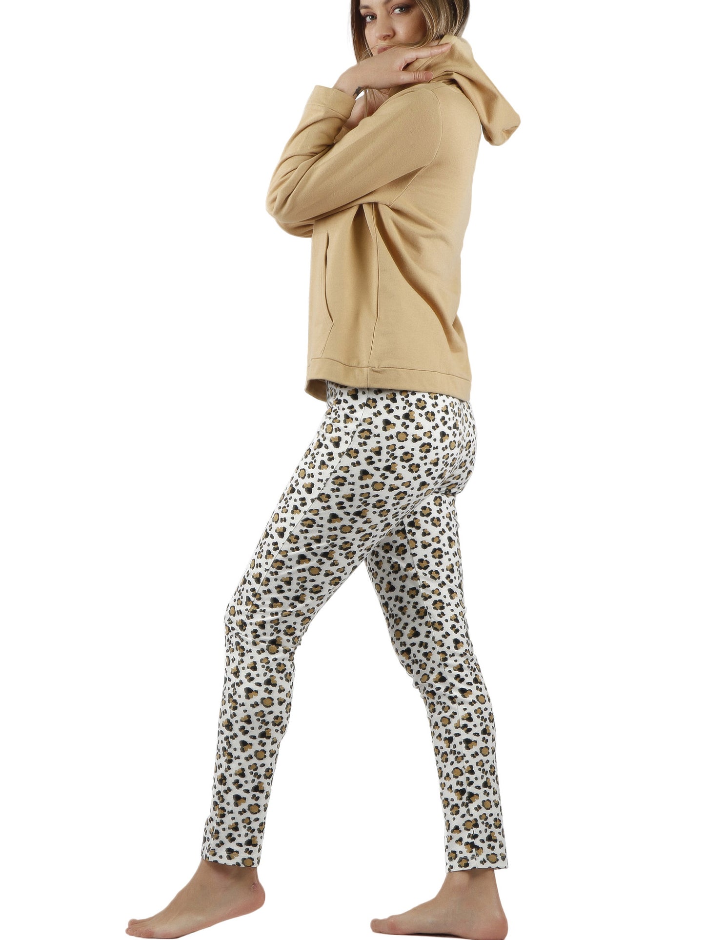 Pyjama tenue pantalon top à capuche Minnie Leopardo Disney Admas