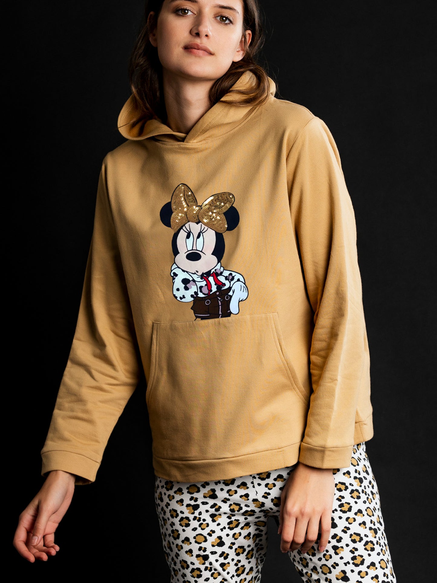 Pyjama tenue pantalon top à capuche Minnie Leopardo Disney Admas