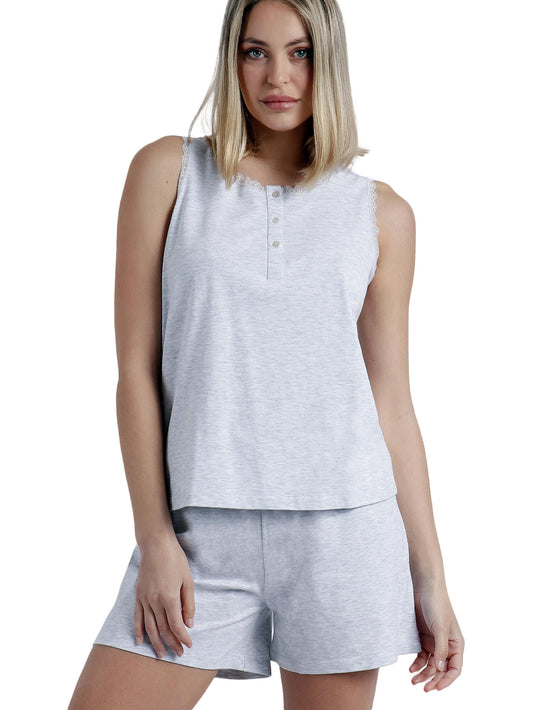 Pyjama short débardeur Romantic Grey Admas