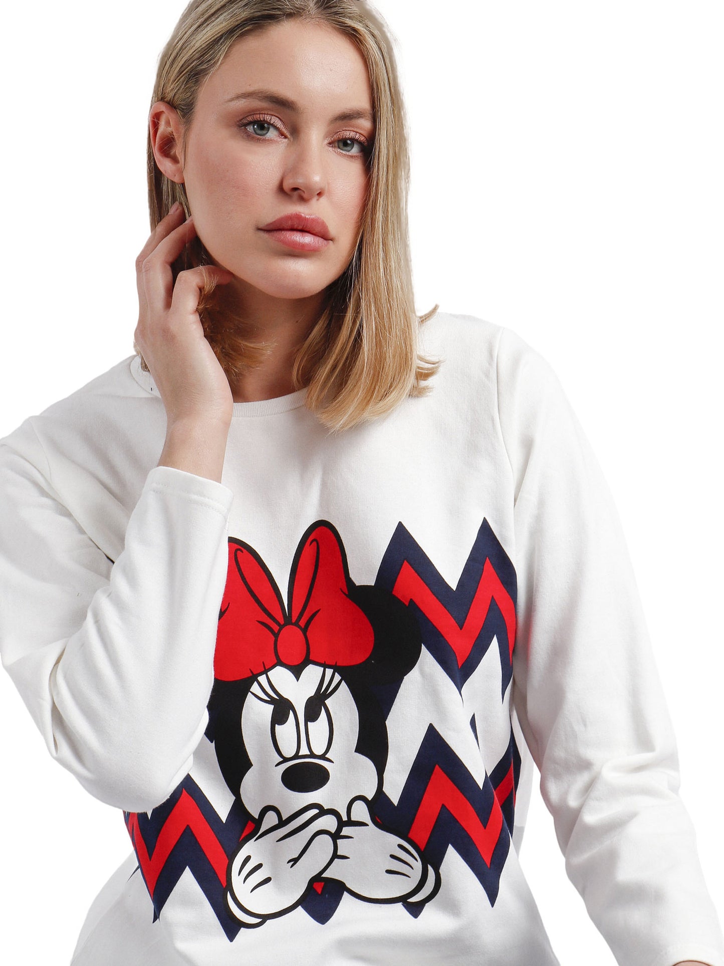 Pyjama tenue d'intérieur pantalon et haut Minnie Zigzag Disney Admas