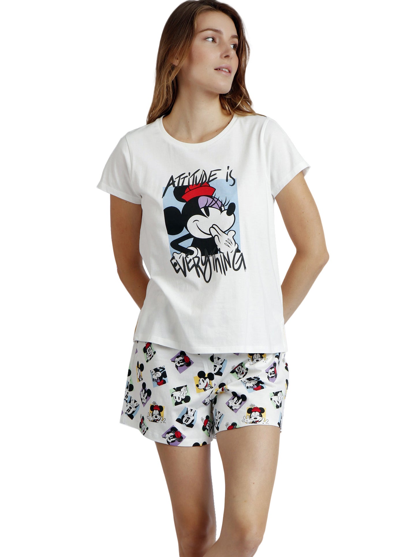Pyjama short t-shirt Attitude Is Everthing Disney Admas