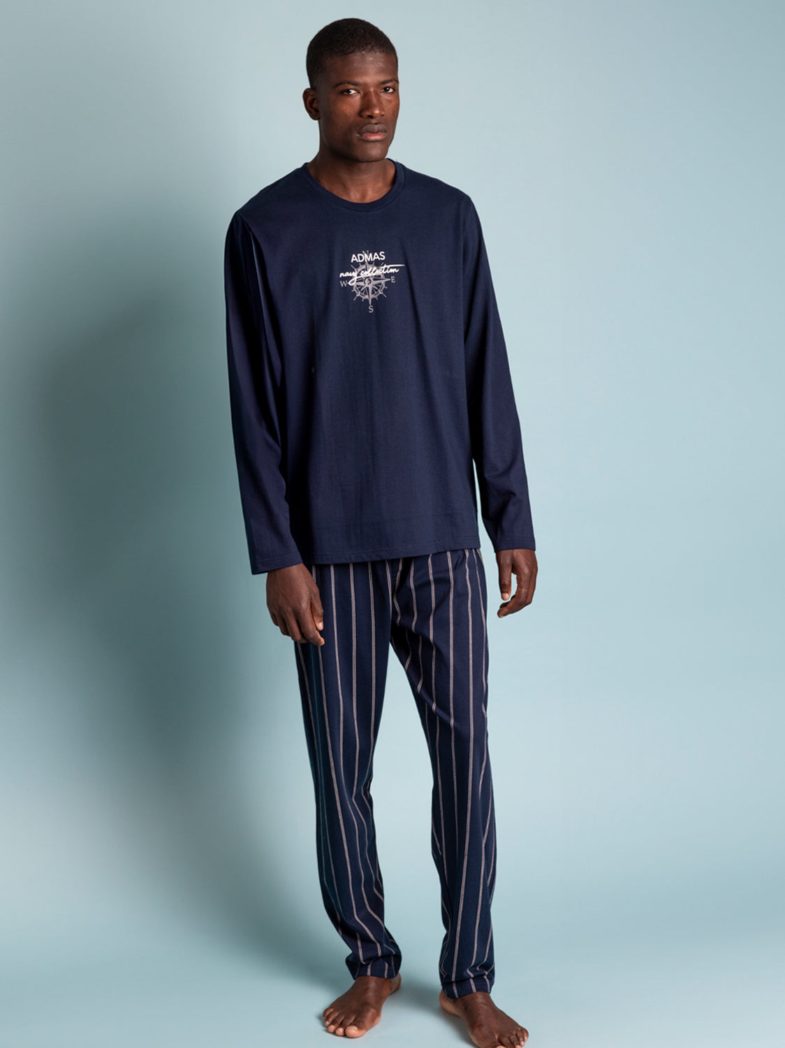 Pyjama pantalon top manches longues Navy Collection Admas