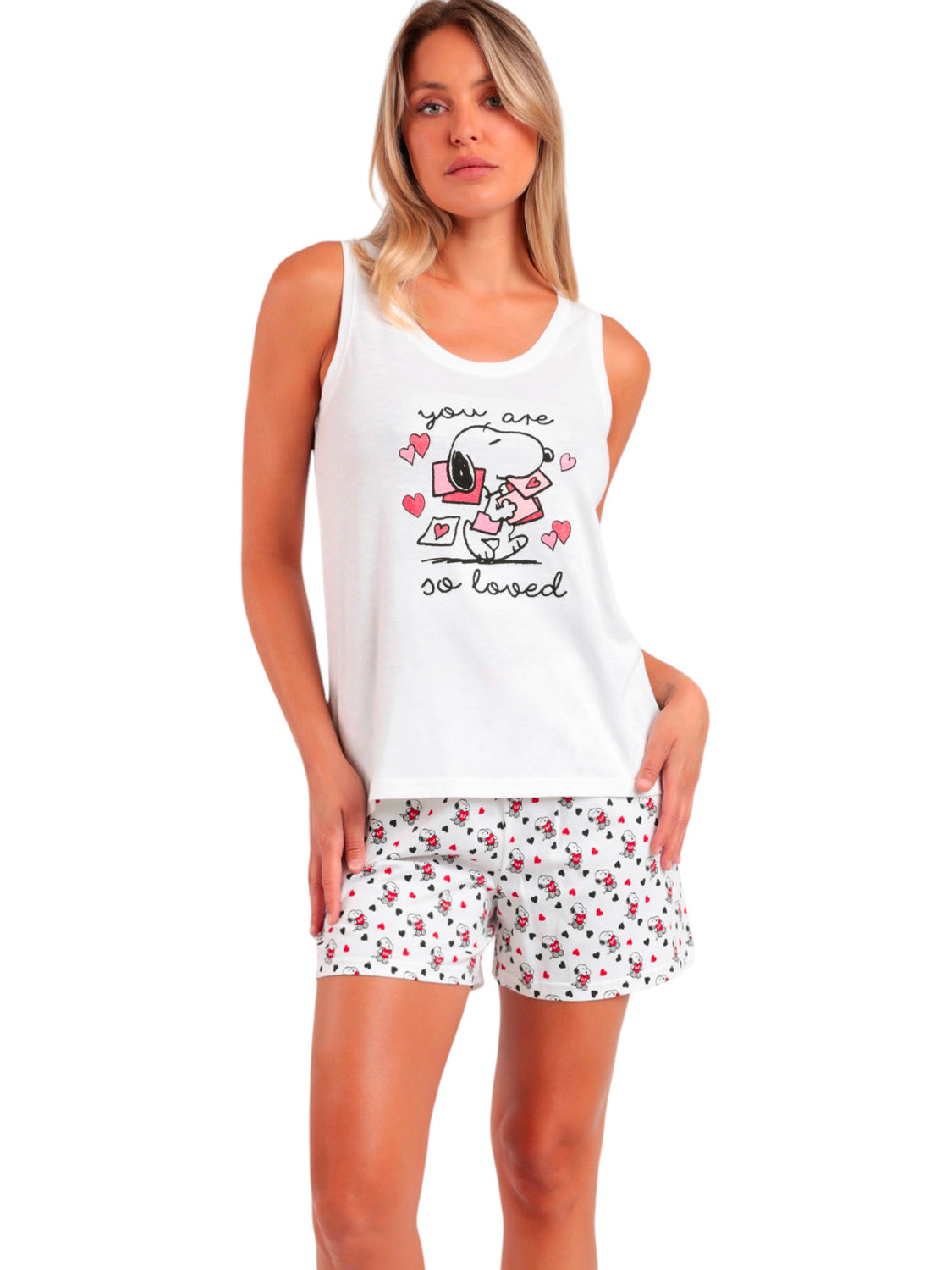 Pyjama short débardeur Peanuts In My Heart Admas