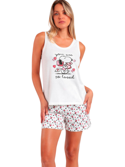 Pyjama short débardeur Peanuts In My Heart Admas