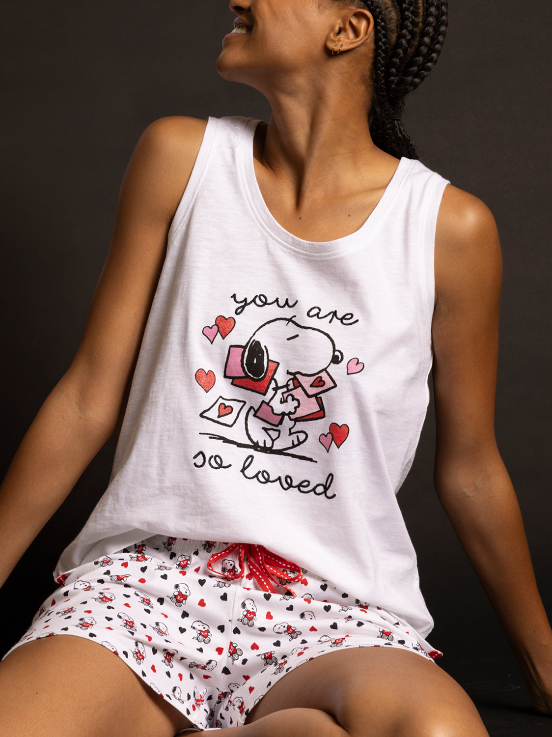 Pyjama short débardeur Peanuts In My Heart Admas