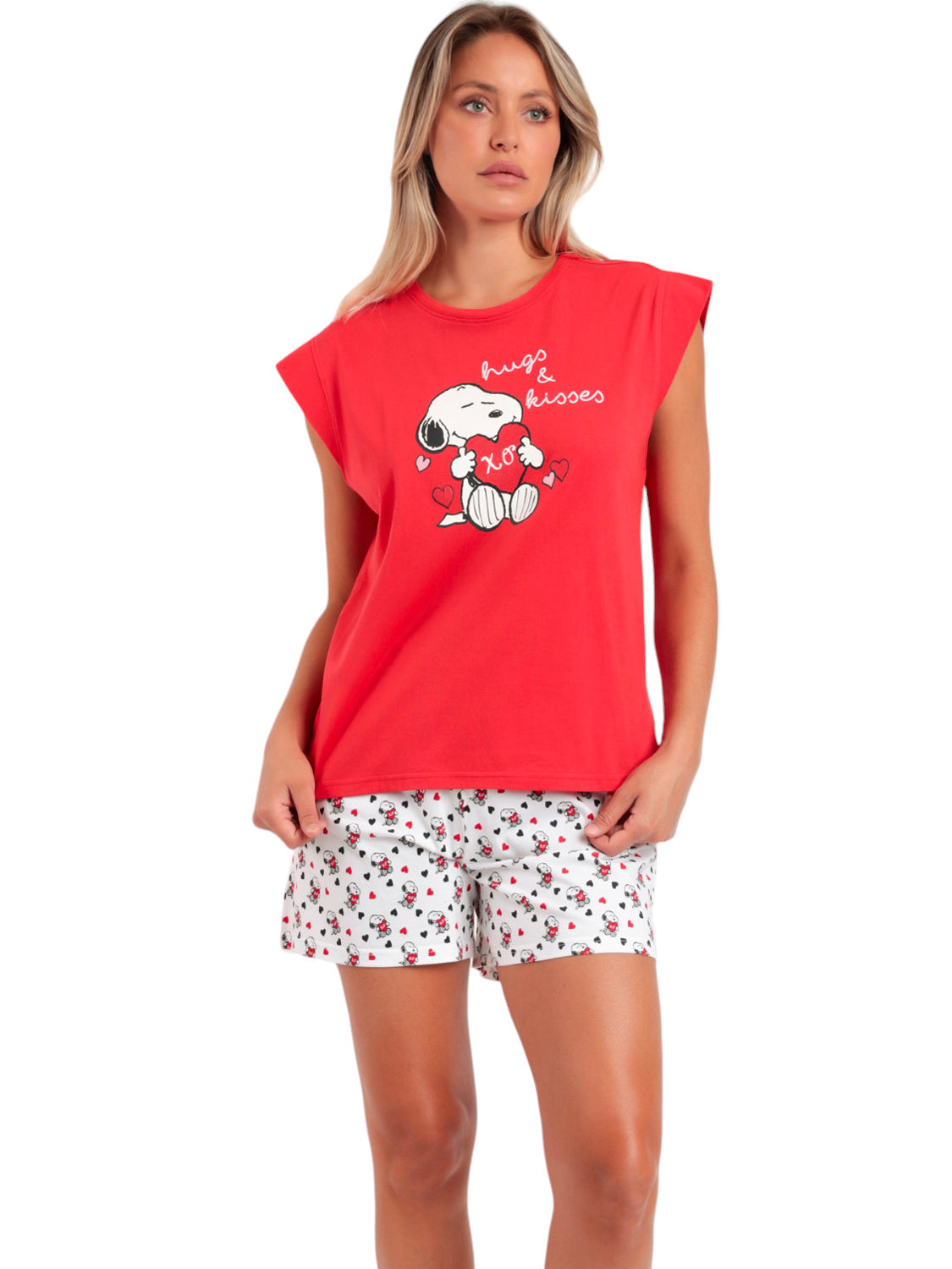Pyjama short t-shirt Peanuts In My Heart Admas