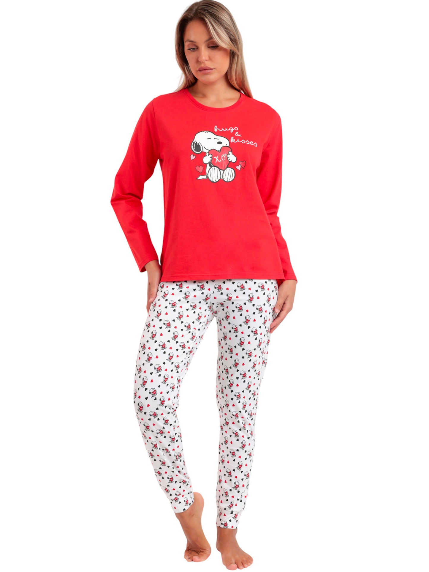 Pyjama pantalon top manches longues Peanuts In My Heart Admas