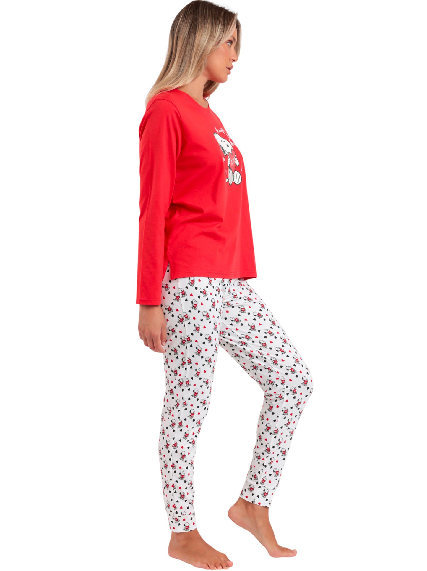 Pyjama pantalon top manches longues Peanuts In My Heart Admas