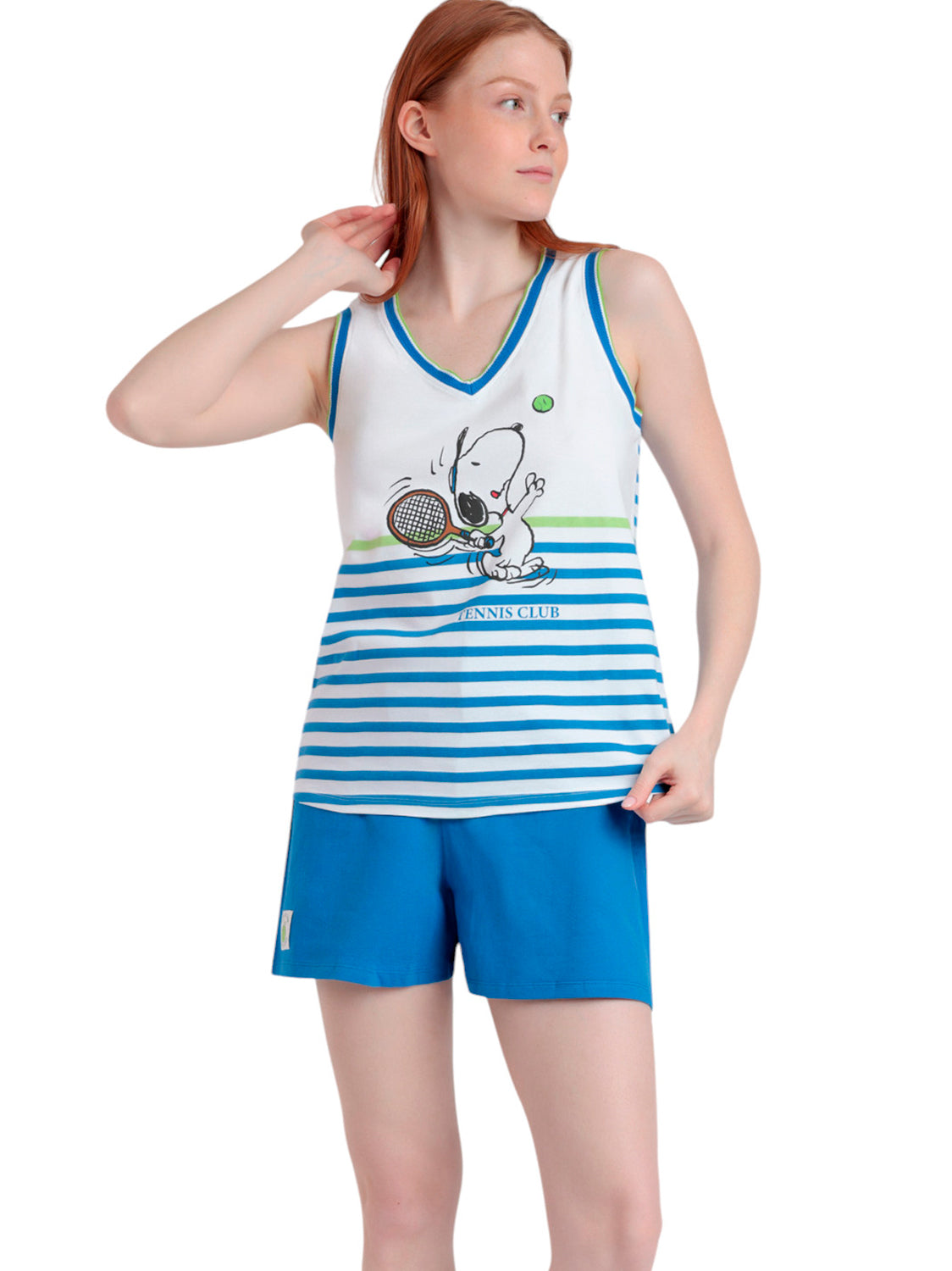 Pyjama short débardeur Peanuts Tennis Club Admas