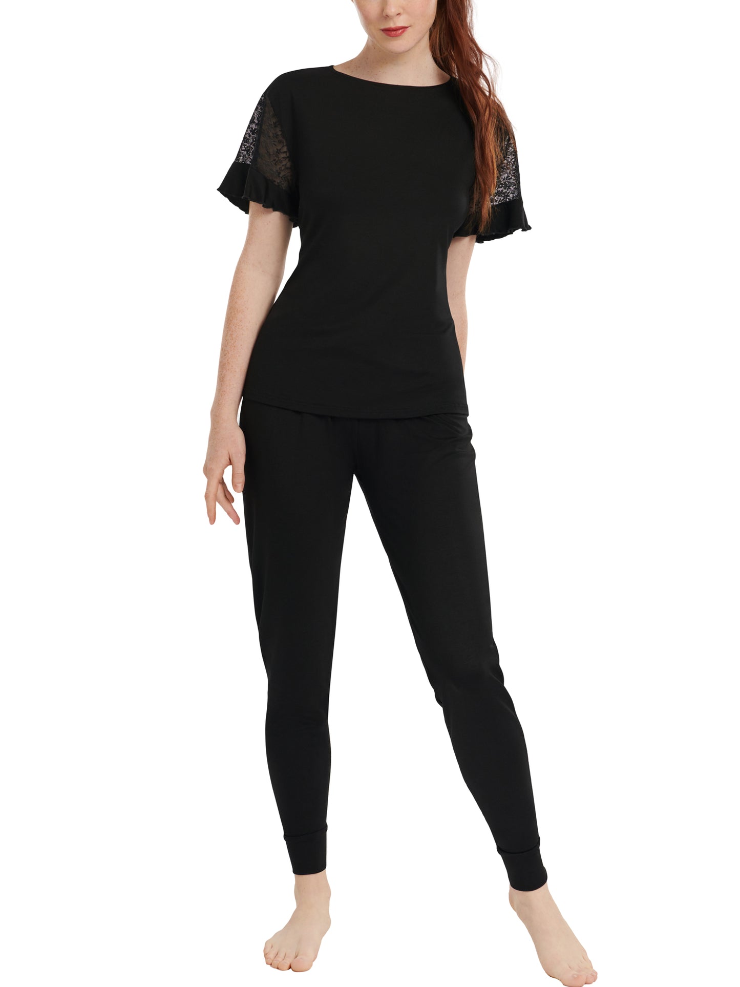 Pyjama tenue d'intérieur pantalon top manches courtes Smooth Lisca Cheek