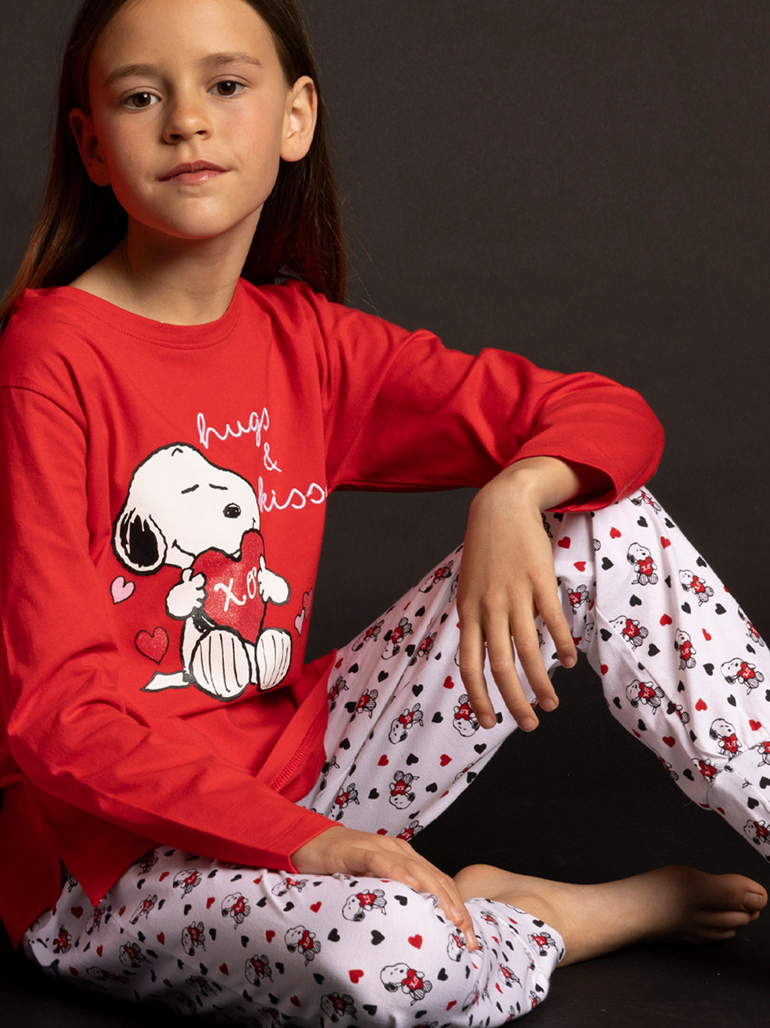 Pyjama pantalon top manches longues Peanuts In My Heart Admas