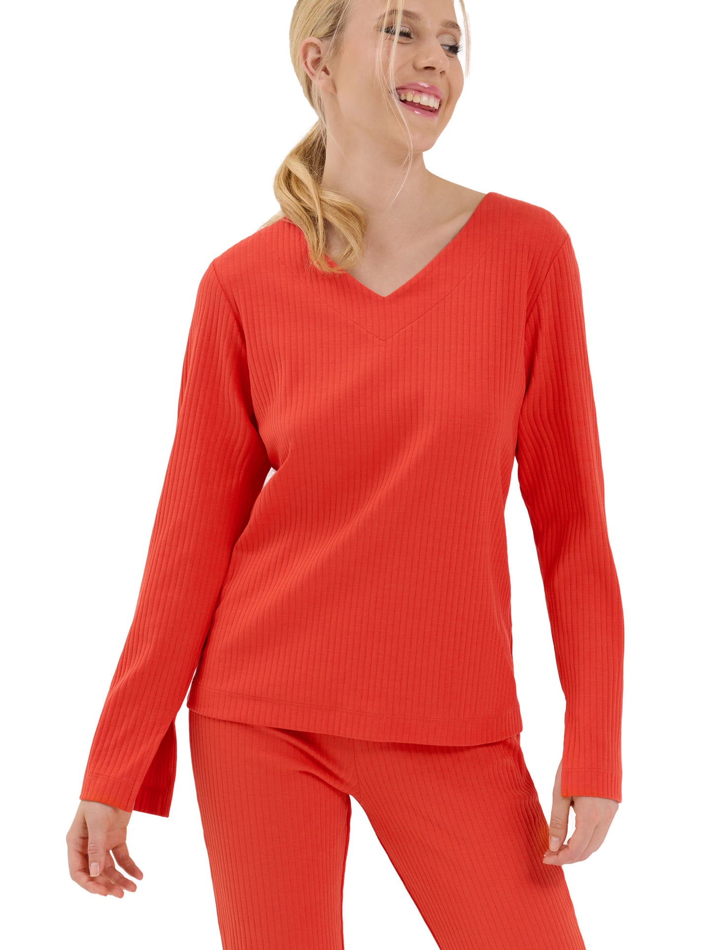 Haut pyjama top col V manches longues Lucky Lisca Cheek