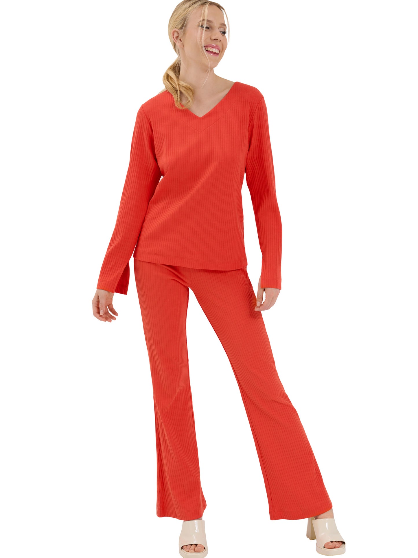 Haut pyjama top col V manches longues Lucky Lisca Cheek