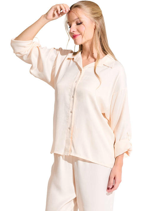 Haut pyjama chemise manches longues PARIS Lisca