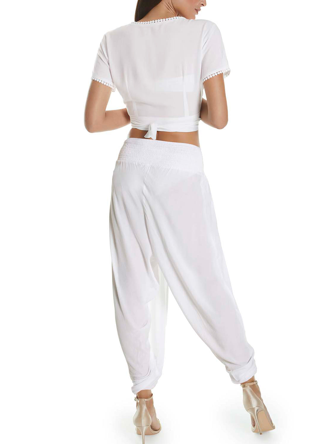 Top court manches courtes col V Selmark Mare