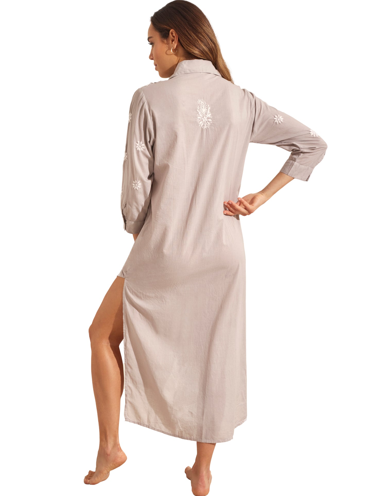 Robe longue de plage manches trois-quarts Complementos Selmark Mare