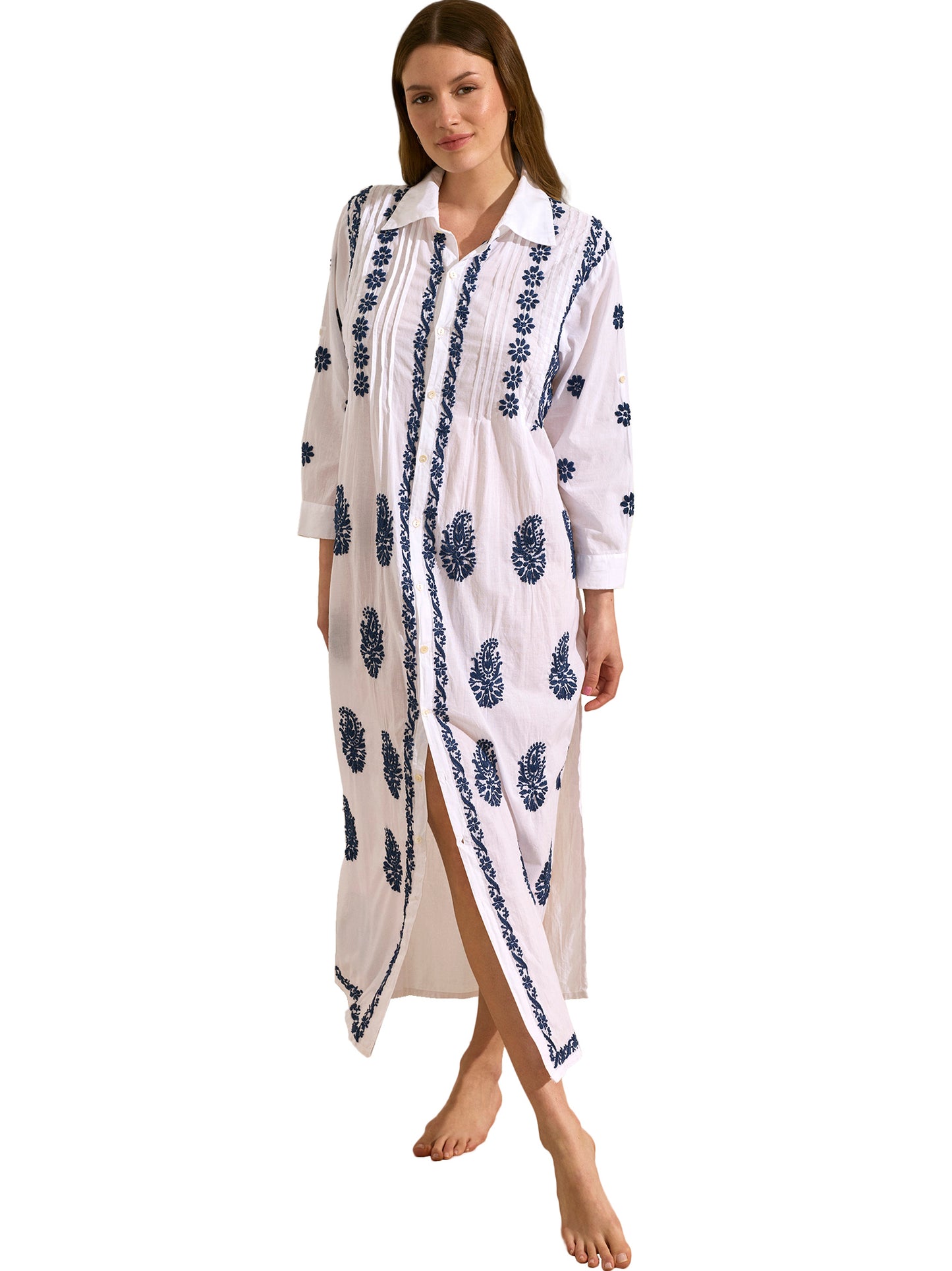 Robe longue de plage manches trois-quarts Complementos Selmark Mare
