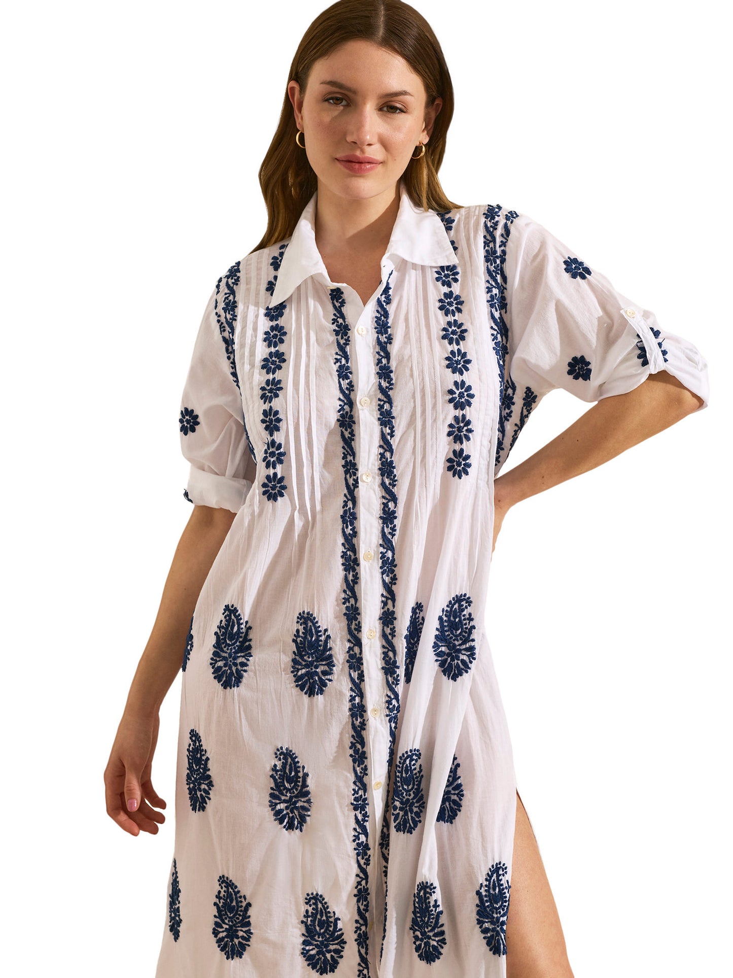 Robe longue de plage manches trois-quarts Complementos Selmark Mare