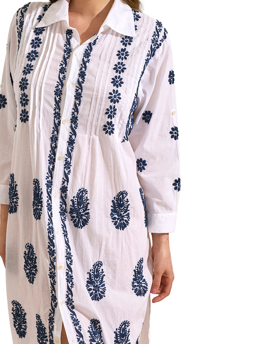 Robe longue de plage manches trois-quarts Complementos Selmark Mare