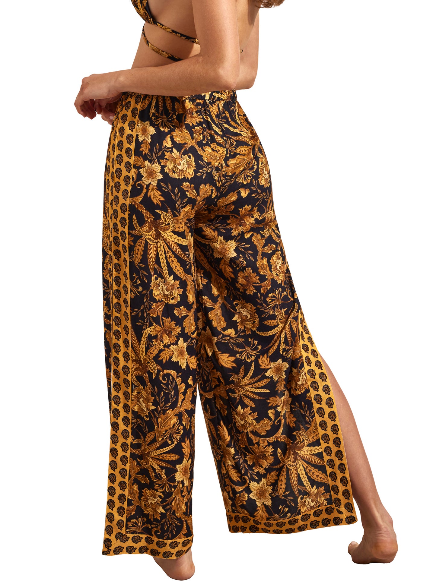 Pantalon de plage palazzo fendu ACANTHUS Selmark Mare