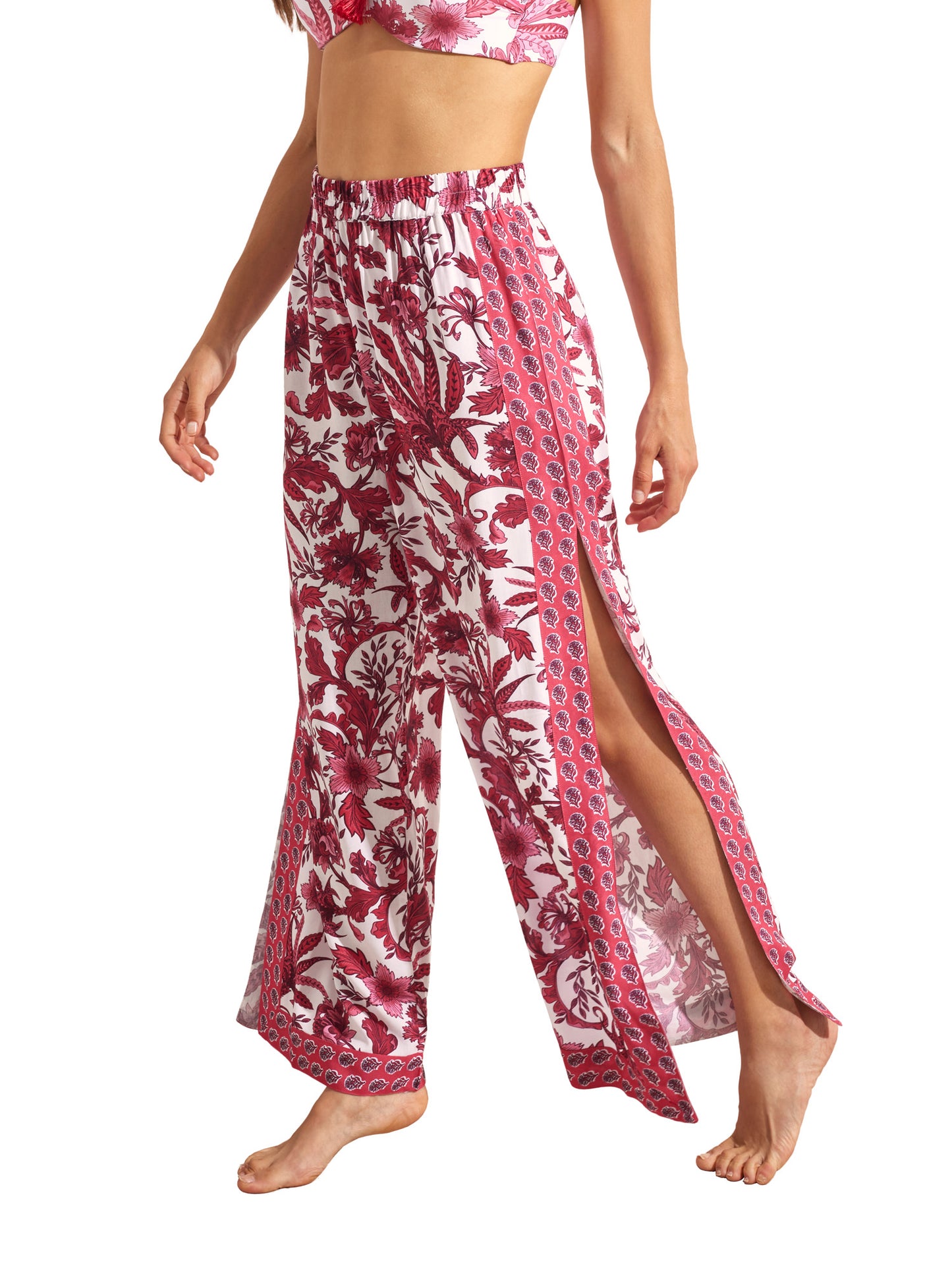 Pantalon de plage palazzo fendu ACANTHUS Selmark Mare