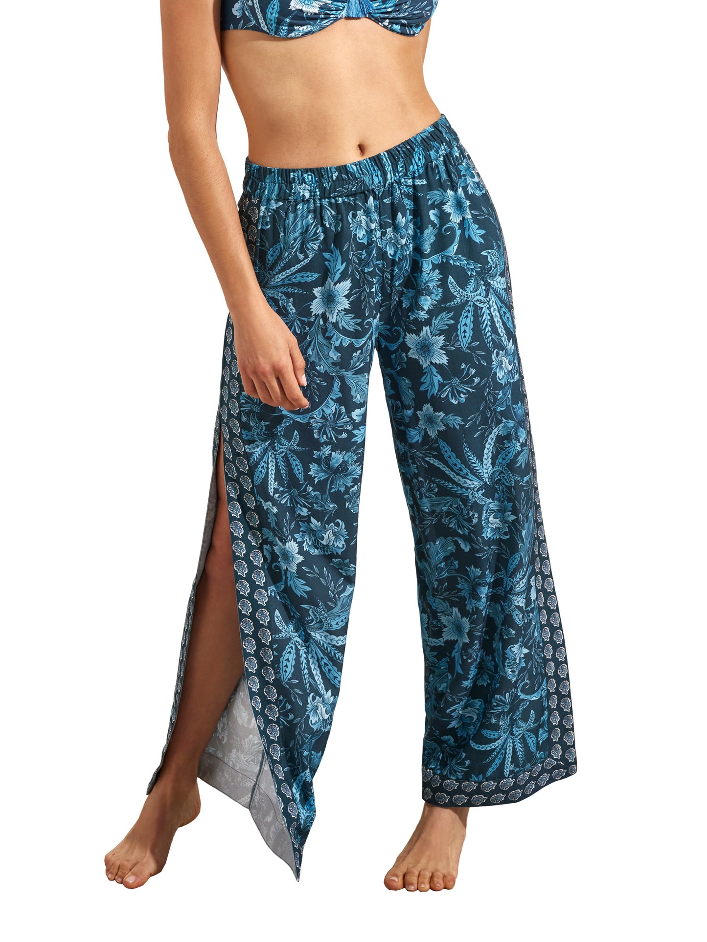 Pantalon de plage palazzo fendu ACANTHUS Selmark Mare