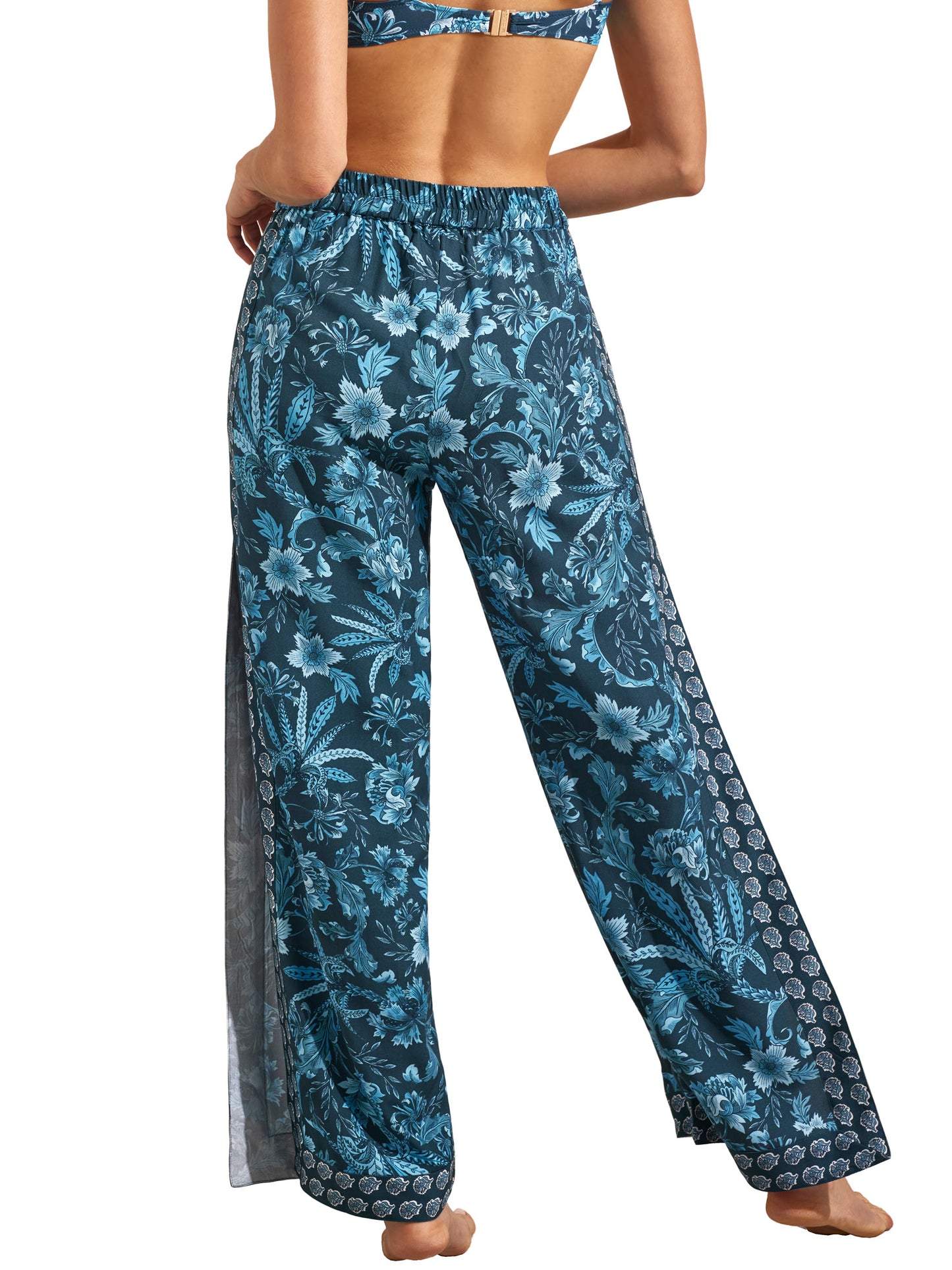 Pantalon de plage palazzo fendu ACANTHUS Selmark Mare
